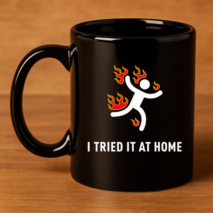 I Tried It At Home Funny Geek Nerd It Admin Science 11oz C Handle Ceramic Mug