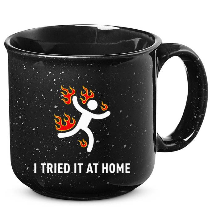 I Tried It At Home Funny Geek Nerd It Admin Science 15oz Campfire Ceramic Mug