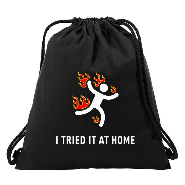 I Tried It At Home Funny Geek Nerd It Admin Science Drawstring Bag