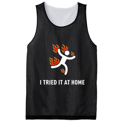 I Tried It At Home Funny Geek Nerd It Admin Science Mesh Reversible Basketball Jersey Tank