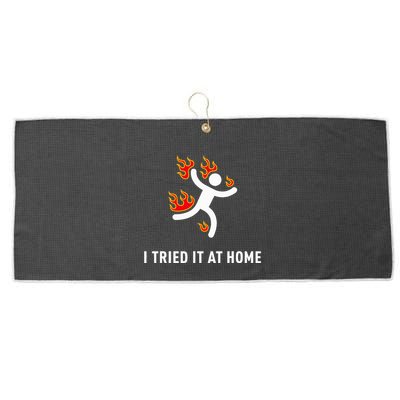 I Tried It At Home Funny Geek Nerd It Admin Science Large Microfiber Waffle Golf Towel