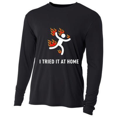 I Tried It At Home Funny Geek Nerd It Admin Science Cooling Performance Long Sleeve Crew