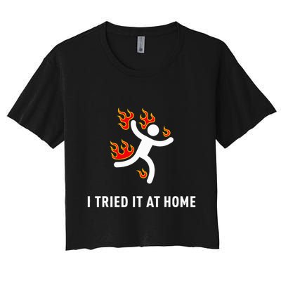 I Tried It At Home Funny Geek Nerd It Admin Science Crop Top