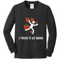 I Tried It At Home Funny Geek Nerd It Admin Science Kids Long Sleeve Shirt