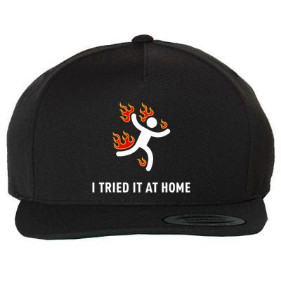 I Tried It At Home Funny Geek Nerd It Admin Science Wool Snapback Cap