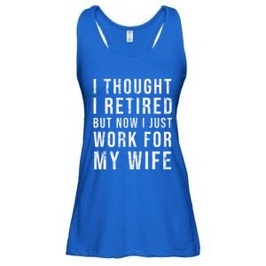 I Thought I Retired But Now I Just Work For My Wife Gift Ladies Essential Flowy Tank