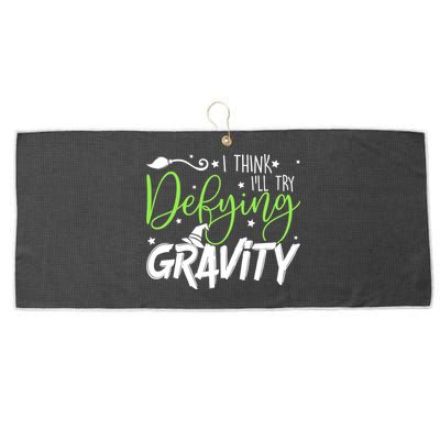 I Think I’Ll Try Defying Gravity Defying Musical Large Microfiber Waffle Golf Towel