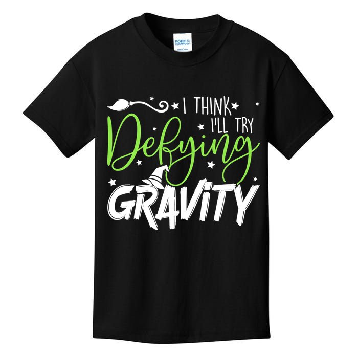 I Think I’Ll Try Defying Gravity Defying Musical Kids T-Shirt