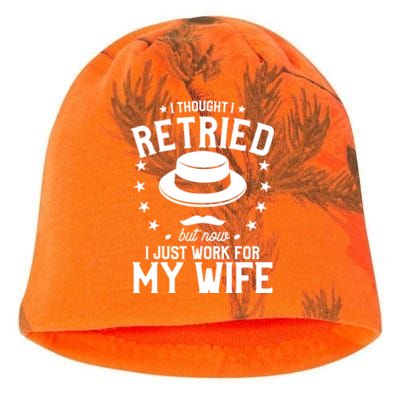 I Thought I Retired But Now I Just Work For My Wife Cool Gift Kati - Camo Knit Beanie