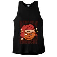 Is This Jolly Enough Anti Christmas Ladies PosiCharge Tri-Blend Wicking Tank