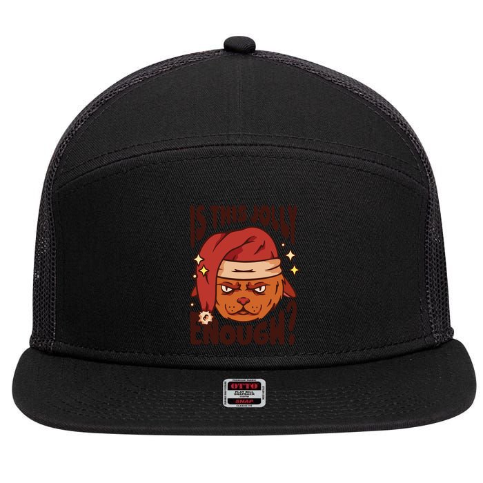 Is This Jolly Enough Anti Christmas 7 Panel Mesh Trucker Snapback Hat