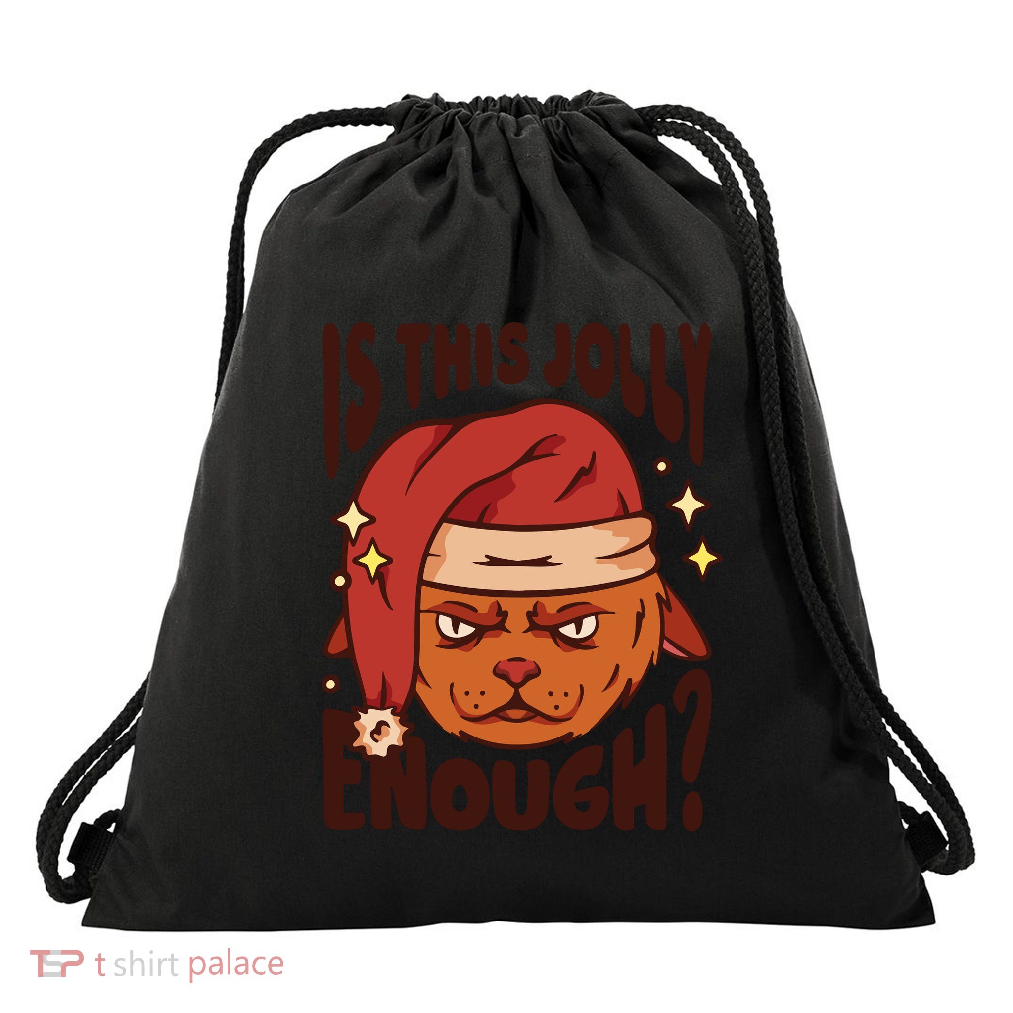 Is This Jolly Enough Anti Christmas Drawstring Bag