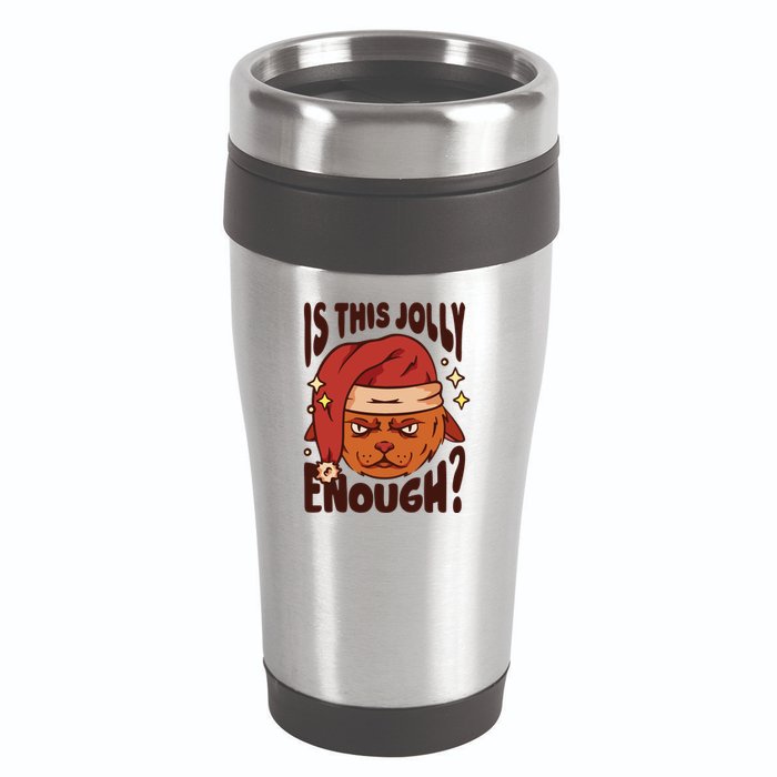 Is This Jolly Enough Anti Christmas 16oz Travel Tumbler