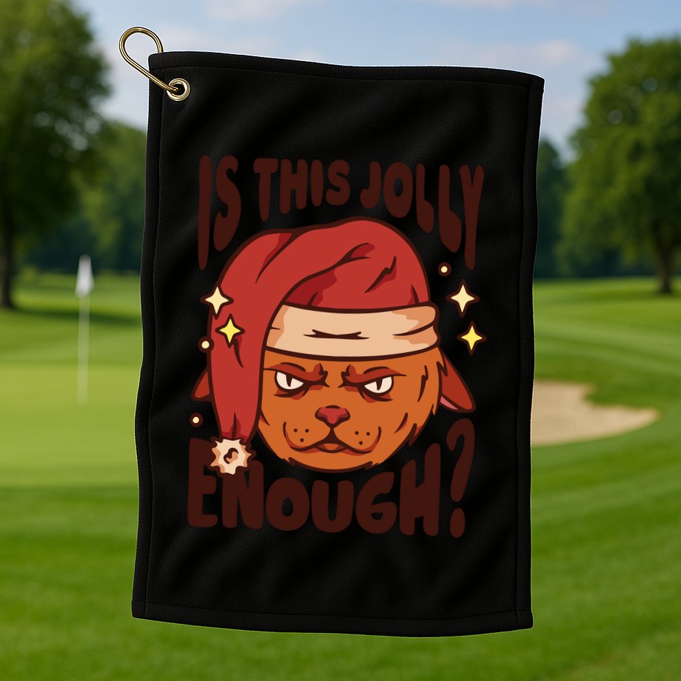 Is This Jolly Enough Anti Christmas Golf Towel