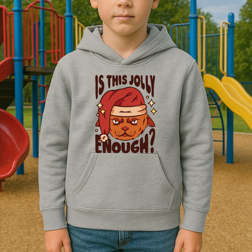 Is This Jolly Enough Anti Christmas Kids Hoodie