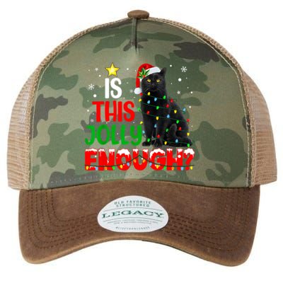 Is This Jolly Enough Funny Cat Xmas Tree Legacy Tie Dye Trucker Hat