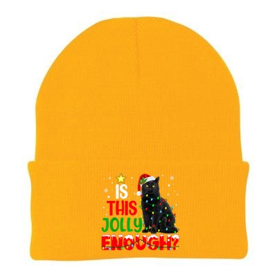 Is This Jolly Enough Funny Cat Xmas Tree Knit Cap Winter Beanie