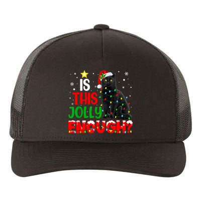 Is This Jolly Enough Funny Cat Xmas Tree Yupoong Adult 5-Panel Trucker Hat