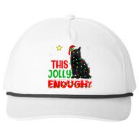 Is This Jolly Enough Funny Cat Xmas Tree Snapback Five-Panel Rope Hat