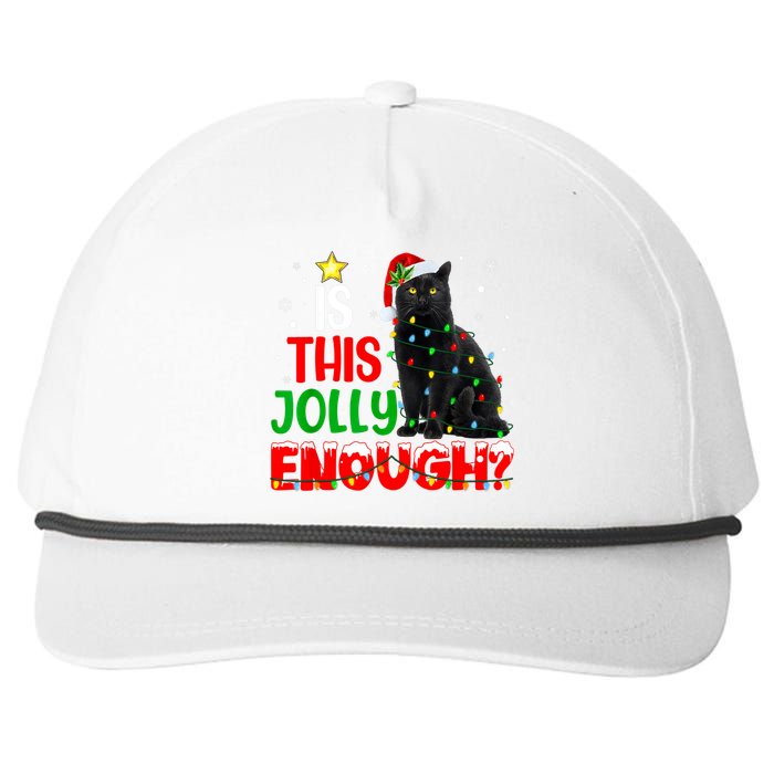 Is This Jolly Enough Funny Cat Xmas Tree Snapback Five-Panel Rope Hat