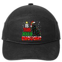 Is This Jolly Enough Funny Cat Xmas Tree 7-Panel Snapback Hat