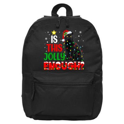 Is This Jolly Enough Funny Cat Xmas Tree 16 in Basic Backpack