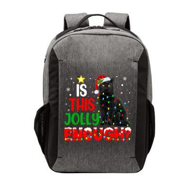 Is This Jolly Enough Funny Cat Xmas Tree Vector Backpack