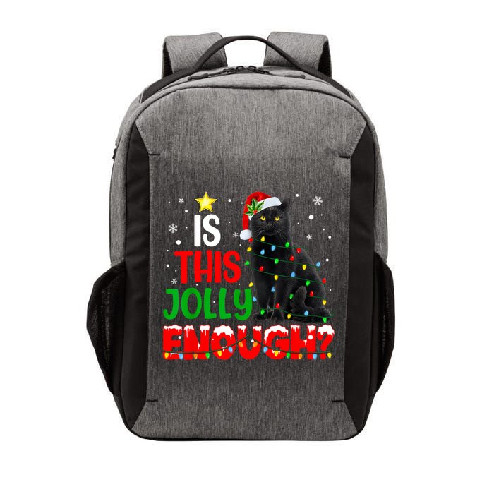 Is This Jolly Enough Funny Cat Xmas Tree Vector Backpack