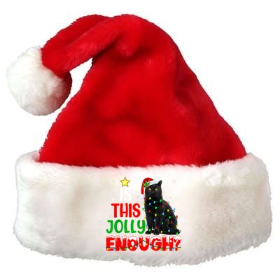 Is This Jolly Enough Funny Cat Xmas Tree Premium Christmas Santa Hat