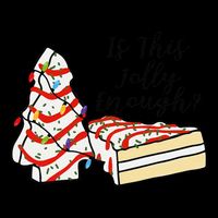 Is This Jolly Enough Funny Christmas Tree Cakes Xmas Flat Bill Trucker Hat