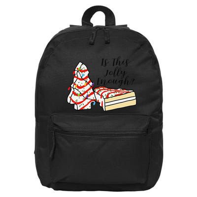 Is This Jolly Enough Funny Christmas Tree Cakes Xmas 16 in Basic Backpack