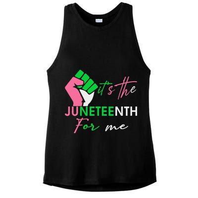It's The Juneteenth aka For Me Freeish Since 1865 Ladies PosiCharge Tri-Blend Wicking Tank