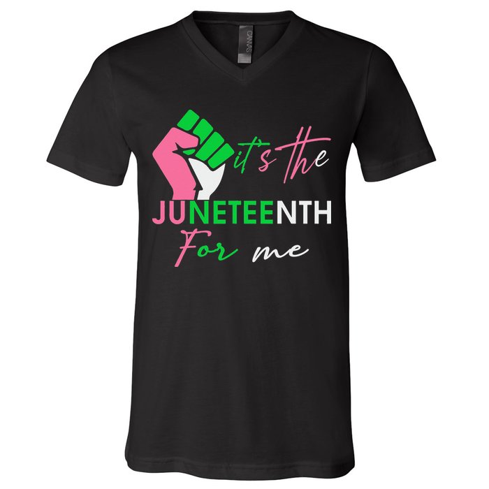 It's The Juneteenth aka For Me Freeish Since 1865 V-Neck T-Shirt