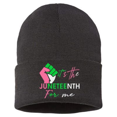 It's The Juneteenth aka For Me Freeish Since 1865 Sustainable Knit Beanie