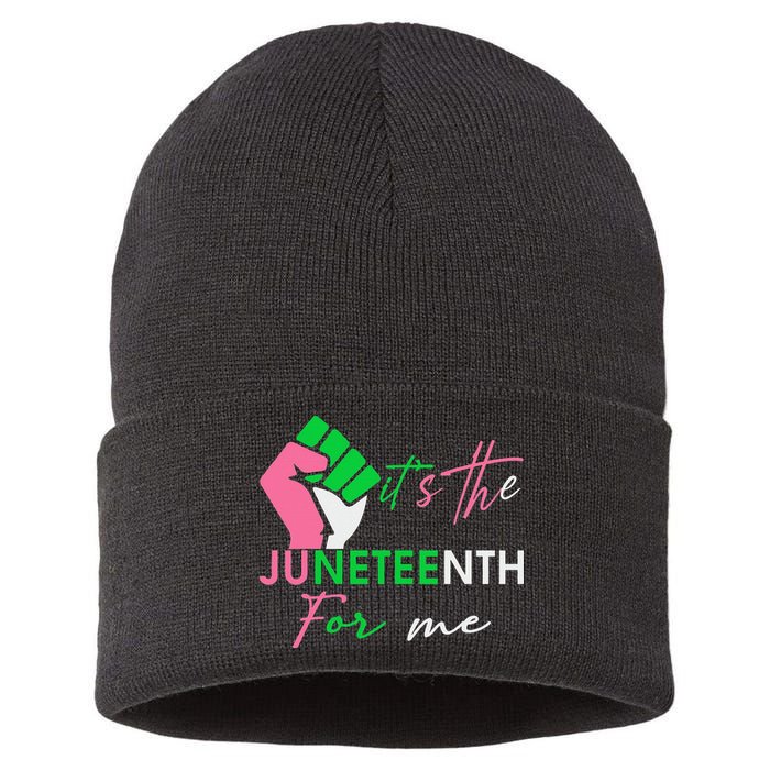 It's The Juneteenth aka For Me Freeish Since 1865 Sustainable Knit Beanie