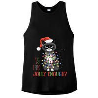 Is This Jolly Enough Xmas Grumpy Christmas Cat Ladies PosiCharge Tri-Blend Wicking Tank