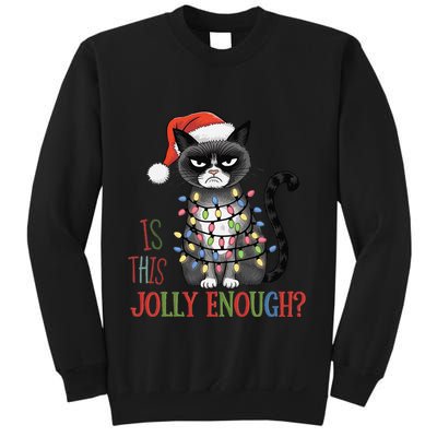 Is This Jolly Enough Xmas Grumpy Christmas Cat Sweatshirt