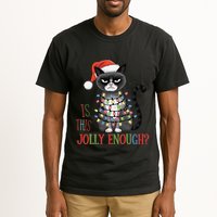Is This Jolly Enough Xmas Grumpy Christmas Cat Tall T-Shirt