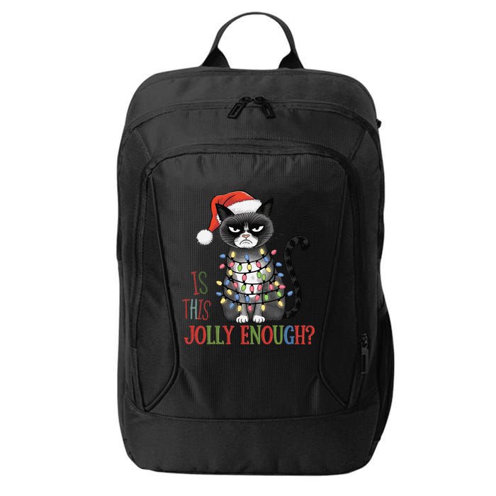Is This Jolly Enough Xmas Grumpy Christmas Cat City Backpack