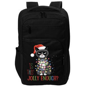 Is This Jolly Enough Xmas Grumpy Christmas Cat Impact Tech Backpack