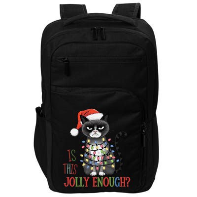 Is This Jolly Enough Xmas Grumpy Christmas Cat Impact Tech Backpack