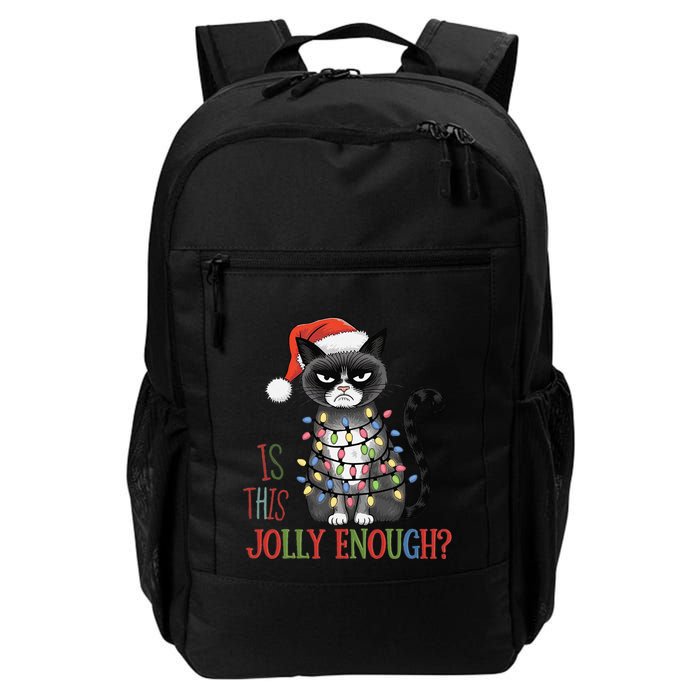 Is This Jolly Enough Xmas Grumpy Christmas Cat Daily Commute Backpack