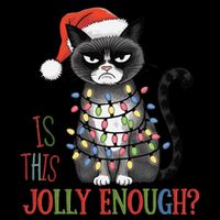 Is This Jolly Enough Xmas Grumpy Christmas Cat Daily Commute Backpack