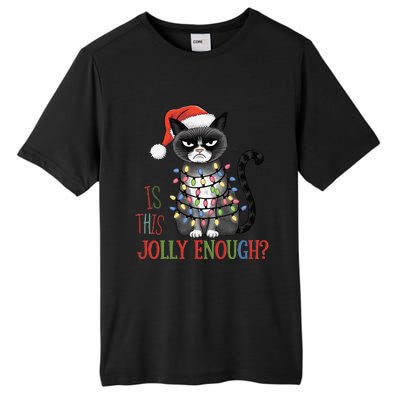 Is This Jolly Enough Xmas Grumpy Christmas Cat Tall Fusion ChromaSoft Performance T-Shirt