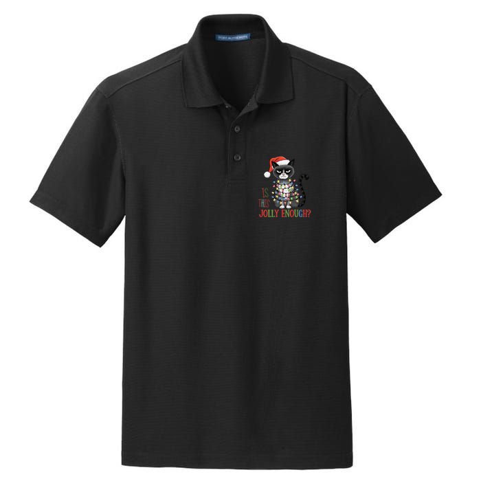 Is This Jolly Enough Xmas Grumpy Christmas Cat Dry Zone Grid Polo