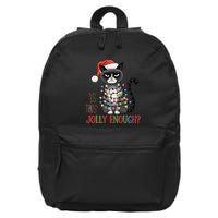Is This Jolly Enough Xmas Grumpy Christmas Cat 16 in Basic Backpack