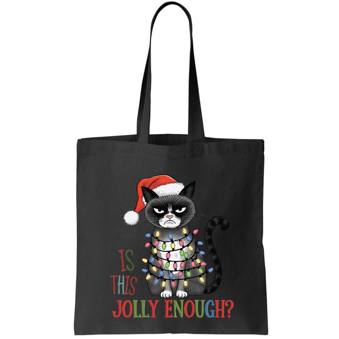 Is This Jolly Enough Xmas Grumpy Christmas Cat Bag