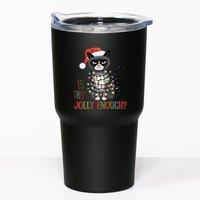 Is This Jolly Enough Xmas Grumpy Christmas Cat Tumbler