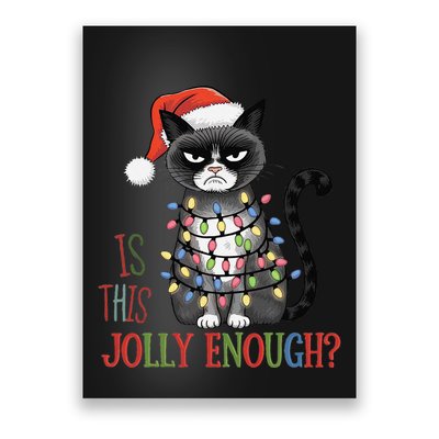 Is This Jolly Enough Xmas Grumpy Christmas Cat Poster
