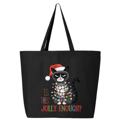 Is This Jolly Enough Xmas Grumpy Christmas Cat 25L Jumbo Tote